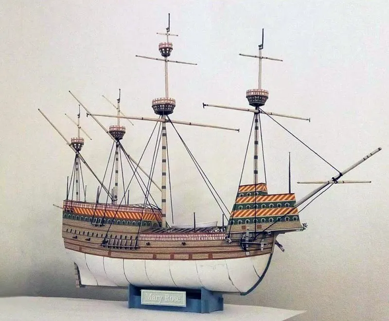 Модель из картона каракка "Mary Rose"