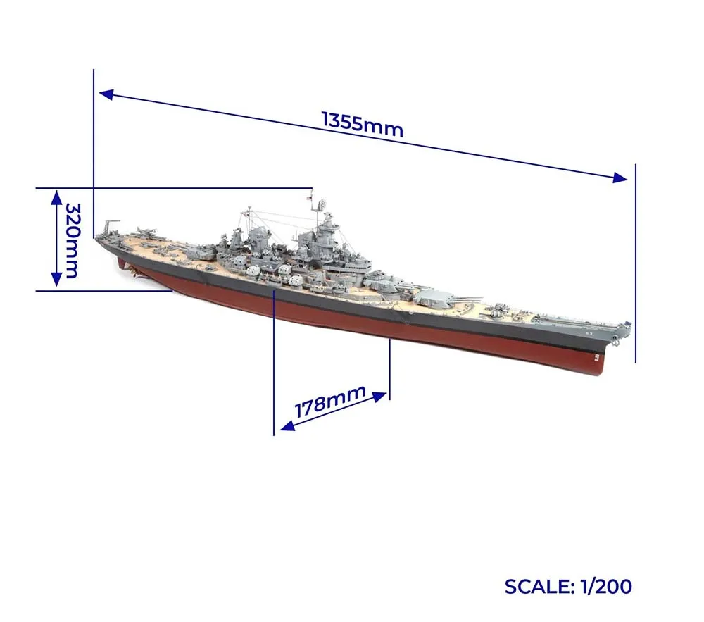 USS Missouri BB-63 + (Полный набор инструментов, клея и краски)