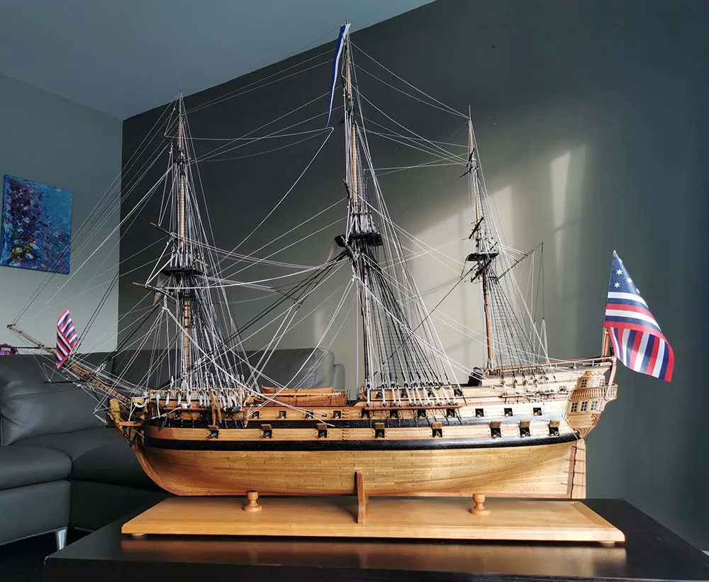 модель корабля для сборки Bonhomme Richard 1779 Премиум версия (самшит-груша)