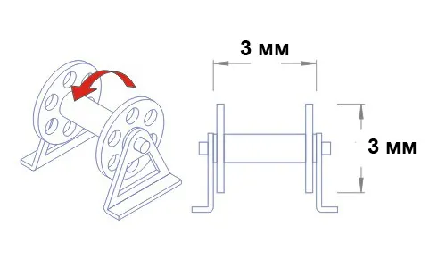 Кабельная катушка, 3х3 мм, латунь, 2 шт
