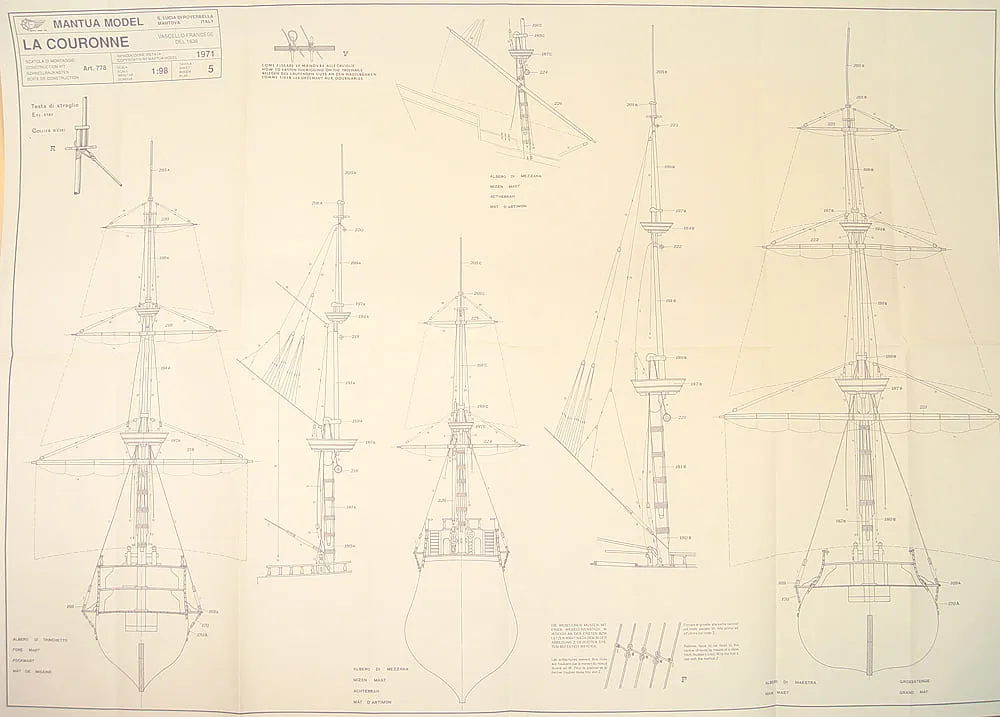 Чертеж корабля La Couronne