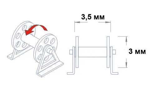Кабельная катушка, 3х3,5 мм, латунь, 2 шт