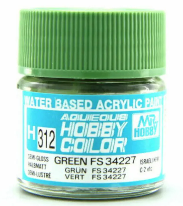 Краска Mr Hobby, акриловая, зеленая FS34227 полуглянцевая, H 312, 10 мл