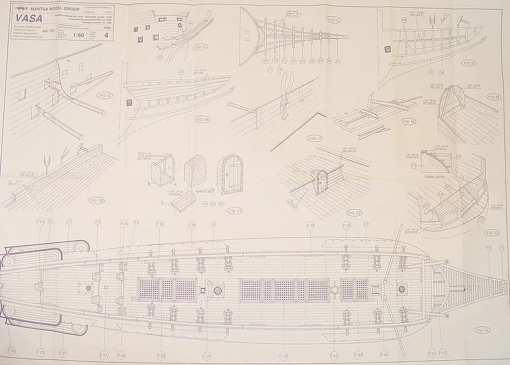 Чертеж корабля Wasa