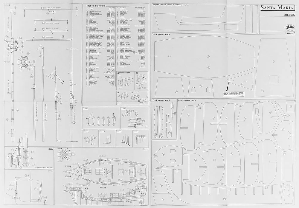 Чертеж корабля Santa Maria (Санта Мария)