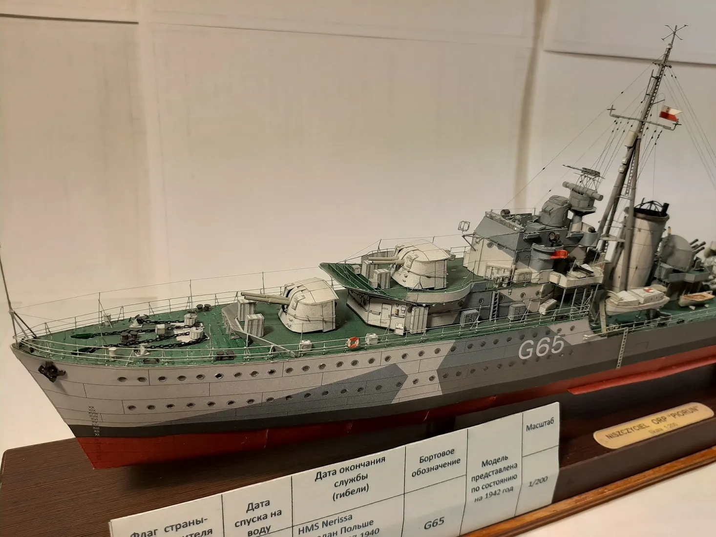 Модель корабля ORP "Piorun" - Верфь на Столе