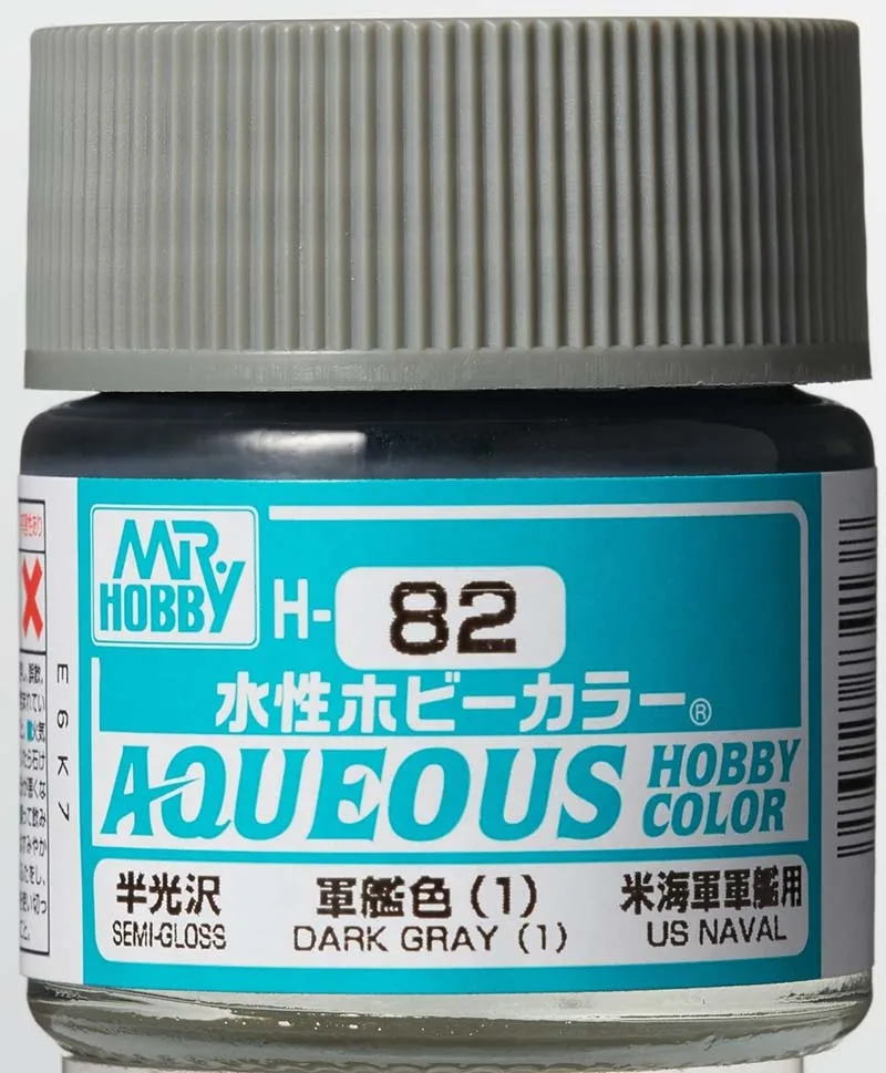 Краска Mr Hobby, акриловая, темно-серая (1) полуглянцевая, H 82, 10 мл