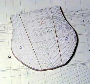 Профили шпангоутов среднего (основного) блока